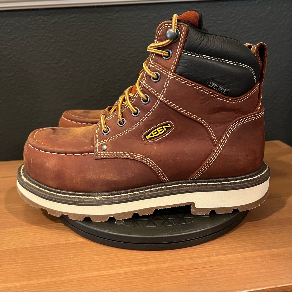 Keen Cincinnati Men’s Brown 90 Degree Waterproof 6” Carbon Fiber Toe Boots 7 EE - Picture 10 of 10